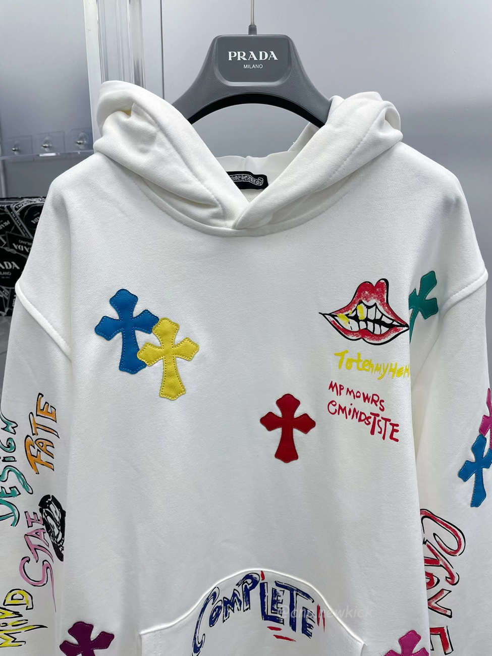 Chrome Hearts Multi Color Cross Hoodie Black White Gray (2) - www.newkick.vip